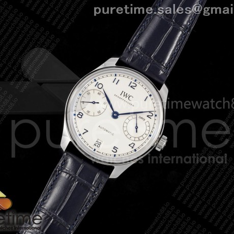 APS공장 IWC 포르투기저 스틸 화이트다이얼 블루가죽스트랩 Portugieser Automatic 42mm SS APSF 1:1 Best Edition White Dial Blue Marker on Blue Leather Strap A52011