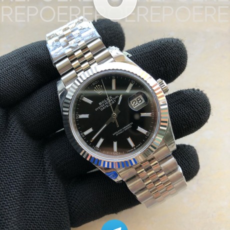VS공장 롤렉스 데이저스트 41 스틸 블랙다이얼 플루티드베젤 오이스터브레이슬릿 DateJust 41 126334 904L SS VSF 1:1 Best Edition Black Dial on Oyster Bracelet VS3235