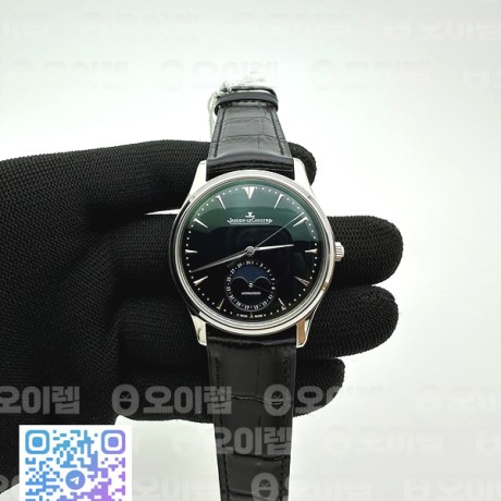 ZF공장 예거르쿨트르 마스터 울트라씬 문페이즈 스틸 블랙다이얼 Master Ultra Thin Moon 1368420 SS Black Dial on Black Leather Strap V3 SA925 Super Clone
