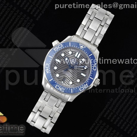 HR공장 오메가 씨마스터 다이버 300M 스틸 실버다이얼 블루세라믹인서트 브레이슬릿 Seamaster Diver 300M SS Blue Ceramic Bezel HRF 1:1 Best Edition Gray Dial on SS Bracelet A2824