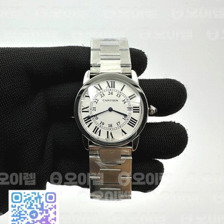K11공장 까르띠에 롱드솔로 36MM 스틸 화이트다이얼 브레이슬릿 RONDE SOLO DE CARTIER 36MM WHITE DIAL ON SS BRACELET RONDA QUARTZ