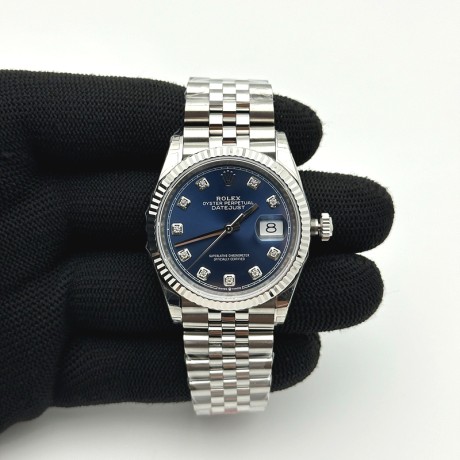VS공장 롤렉스 데이저스트 36 텐포인트 블루다이얼 플루티드베젤 쥬빌레브레이슬릿 10p DateJust 36 SS 126234 VSF 1:1 Best Edition 904L Steel Blue Diamonds Dial on Jubilee Bracelet VS3235