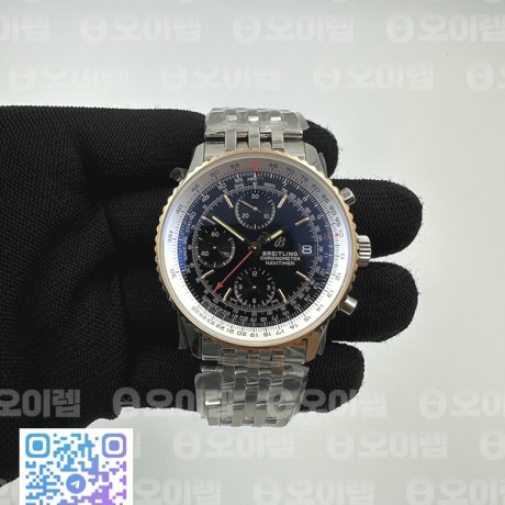 KOR공장 브라이틀링 내비타이머 41미리 블랙다이얼 로즈골드콤비 브레이슬릿 Navitimer 1 41mm SS/RG KOR 1:1 Best Edition Black Dial on SS Bracelet A7750(Free leather strap)