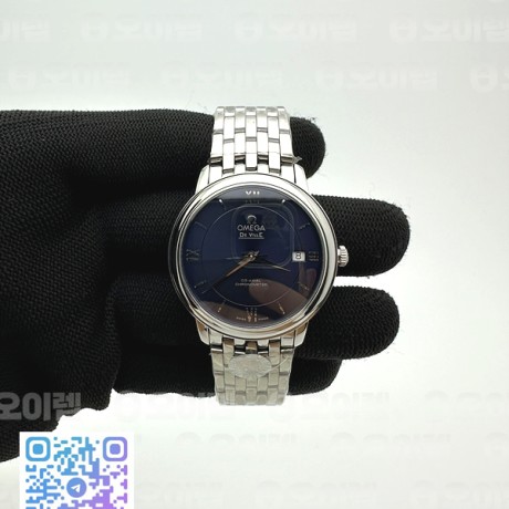 HR공장 오메가 드 빌 36.8 스틸 블루다이얼 브레이슬릿 De Ville 36.8mm SS HRF 1:1 Best Edition Blue Dial on SS Bracelet A2824