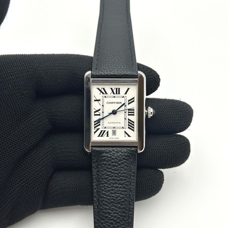 AF공장 까르띠에 탱크솔로 31mm 스틸 화이트다이얼 가죽스트랩 Tank Solo 31mm SS White Dial on Black Leather Strap A2892