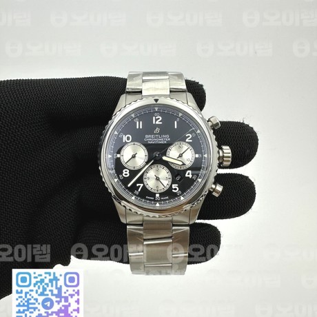 B12공장 브라이틀링 내비타이머 블랙다이얼 Navitimer 8 SS B12 Best Edition Black dial On SS Bracelet A7750