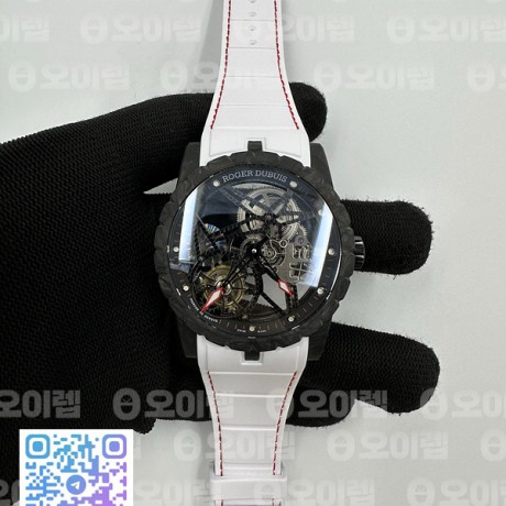 BBR공장 엑스칼리버 스파이더 카본 투어빌론 스켈레톤다이얼 러버스트랩 Excalibur Spider Carbon Flying Tourb Wht CF/RU Blk BBR