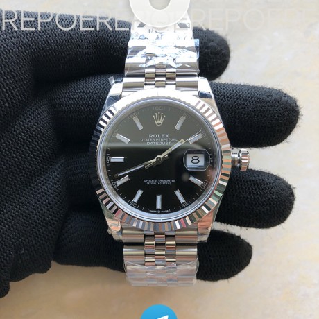 VS공장 롤렉스 데이저스트 41 블랙다이얼 플루티드베젤 오이스터브레이슬릿 3235 DateJust 41 126334 904L SS VSF 1:1 Best Edition Black Dial on Oyster Bracelet VS3235