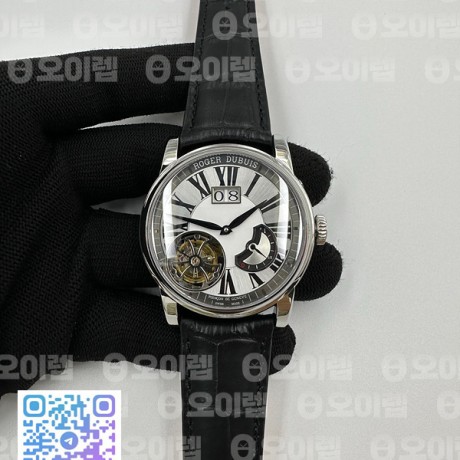 JB공장 오마쥬 플라잉 뚜르비용 화이트다이얼 가죽스트랩 Hommage Flying Tourbillon SS JBF Best Edition White Dial on Black Leather Strap