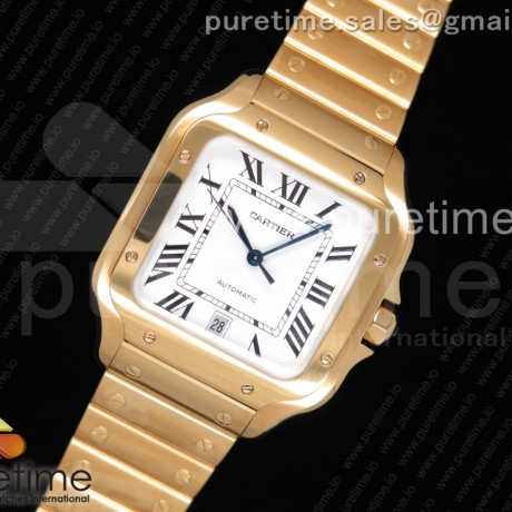 BV공장 까르띠에 산토스 40MM 라지 2018 옐로우골드 스마트링크브레이슬릿 Santos de Cartier 40mm 2018 YG White Dial on YG SmartLinks Bracelet MIYOTA 9019