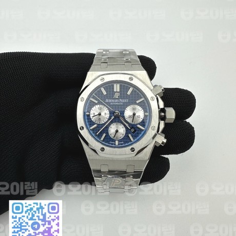 IP공장 오데마피게 로얄오크 크로노그래프 스틸 블루다이얼 실버서브다이얼 브레이슬릿 Royal Oak Chrono 26331ST SS IPF 1:1 Best Edition Blue Dial Silver subdial on SS Bracelet A7750