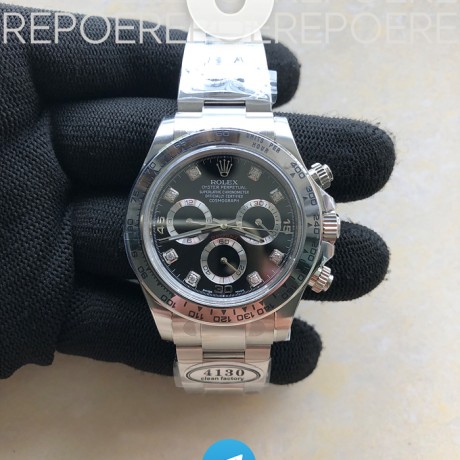 Clean공장 롤렉스 스틸 데이토나 8p 블랙다이얼 브레이슬릿 클린공장 Daytona 116520 904L SS/SS Blk/Dia Clean Asia 4130