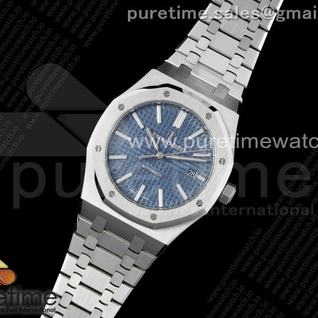 APS공장 오데마피게 로얄오크 15400 스틸 블루다이얼 브레이슬릿 Royal Oak 41mm 15400 SS APSF 1:1 Best Edition Blue Textured Dial on SS Bracelet A3120 Super Clone