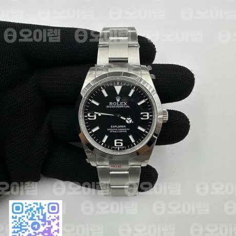 BP공장 롤렉스 904L 익스플로러1 스틸 블랙다이얼 브레이슬릿 EXPLORER I 214270 39MM  BLACK DIAL 904L SS CASE AND BRACELET A2824