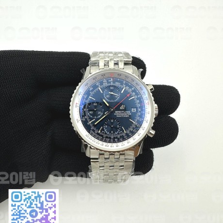 KOR공장 브라이틀링 내비타이머 41미리 블루다이얼 Navitimer 1 41mm SS KOR 1:1 Best Edition SS Blue Dial on SS Bracelet A7750(Free leather strap)