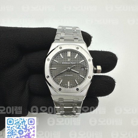 APS공장 오데마피게 로얄오크 15450 그레이다이얼 브레이슬릿 Royal Oak 37mm 15450 SS APSF 1:1 Best Edition Gray Textured Dial on SS Bracelet SA3120 Super Clone
