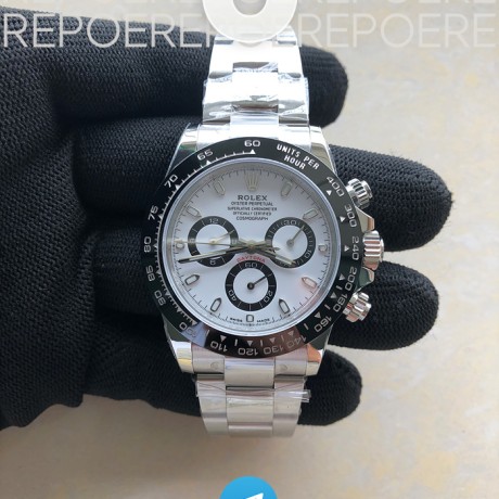 Noob공장 롤렉스 세라믹 데이토나 화이트다이얼 브레이슬릿 눕 Daytona 116500LN Noob 904L 1:1 Best Edition White Dial on 904L SS Bracelet SA4130