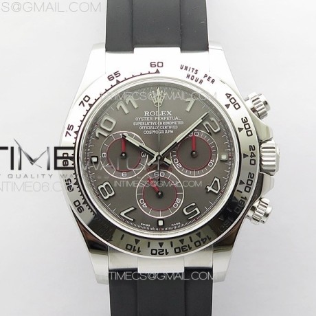 CLEAN공장 롤렉스 스틸 데이토나 그레이다이얼 러버스트랩 Daytona 116519 Clean 1:1 Best Edition 904L SS Case and Bracelet Gray Dial Numbers Markers SA4130 V2
