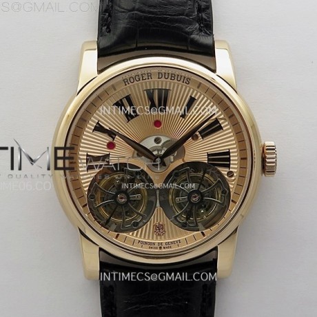 YS공장 로져드뷔 오마주 로즈골드금통 골드다이얼 블랙스트랩 더블 투어빌론 Hommage RG YSF Rose Gold Dial On Black Croco Leather Strap Double Tourbillon