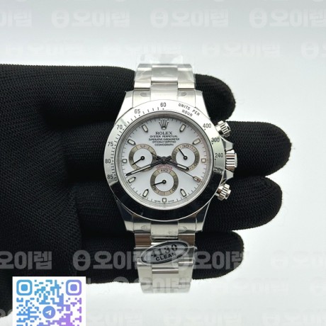CLEAN공장 롤렉스 스틸 데이토나 화이트다이얼 브레이슬릿 클린공장 Daytona 116520 Clean 1:1 Best Edition 904L SS Case and Bracelet White Dial SA4130 V2