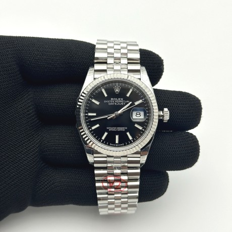 VS공장 롤렉스 데이저스트 36 블랙다이얼 플루티드베젤 쥬빌레브레이슬릿 DateJust 36 SS 126234 VSF 1:1 Best Edition 904L Steel Black Stick Dial on Jubilee Bracelet VS3235