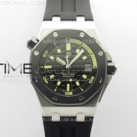 ZF공장 오데마피게 로얄오크 오프쇼어 다이버 15720 블랙다이얼 러버스트랩 Royal Oak Offshore Diver 15720 Ceramic Bezel ZF 1:1 Best Edition Black Dial on Black Rubber Strap A4308