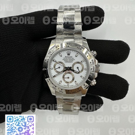 WF공장 롤렉스 스틸 데이토나 화이트다이얼 브레이슬릿 Daytona 116520 WF 1:1 Best Edition 904L Steel White Dial on SS Bracelet A7750