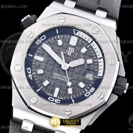 BF공장 오데마피게 로얄오크오프쇼어 다이버 15720 스틸 그레이다이얼 러버스트랩 Royal Oak Offshore Diver 15720 SS/RU Grey BF A4308