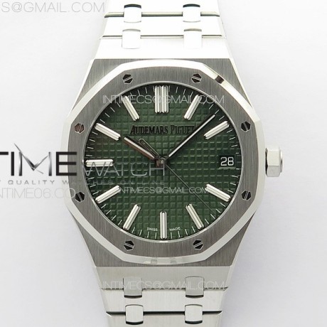 ZF공장 오데마피게 로얄오크 15510 50주년기념판 그린다이얼 브레이슬릿  Royal Oak 41mm 15510 50th SS ZF 1:1 Best Edition Green Textured Dial on SS Bracelet A4302 (Free Box)