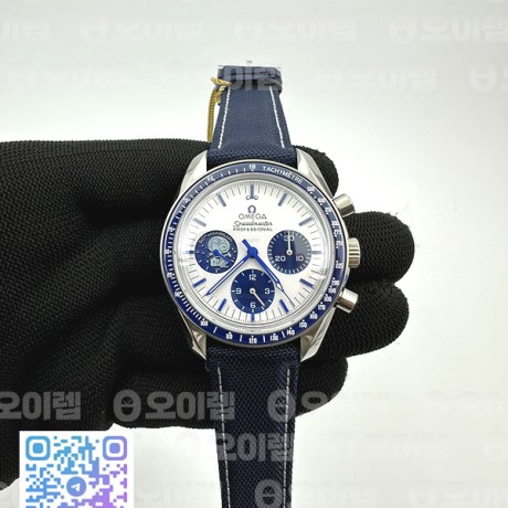 V6S공장 오메가 스피드마스터 실버 스누피 50주년기념판 페브릭스트랩 Speedmaster Professional “Silver Snoopy Award” 50th Anniversary V6SF 1:1 Best Edition A7750(Mod)