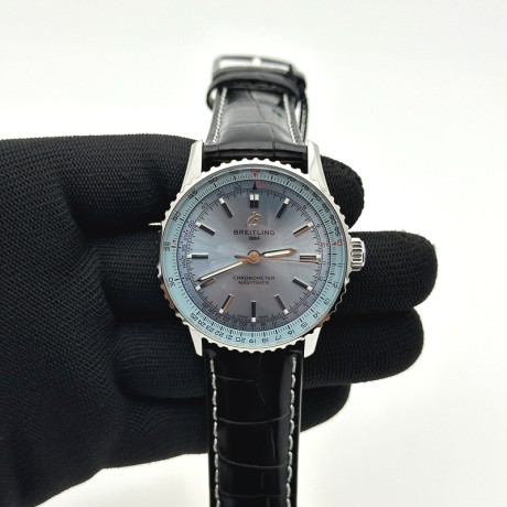 TF공장 브라이틀링 내비타이머 41 아이스블루다이얼 블랙가죽스트랩 Navitimer 41 SS TF 1:1 Best Edition Ice Blue Dial on Black Leather Strap A2824