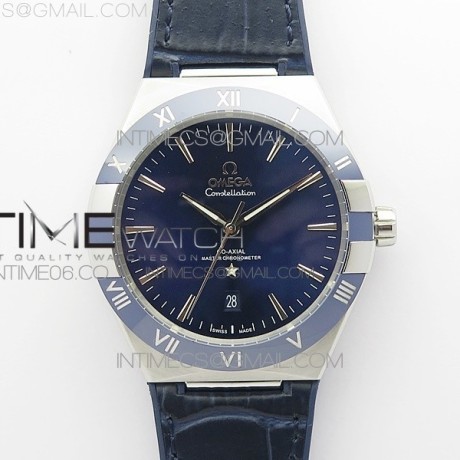 TW공장 오메가 컨스텔레이션 스틸 블루다이얼 거미스트랩 Constellation 131.33.41.21.03.001 SS TW Best Edition Blue Dial On Blaue Gummy Strap A8500