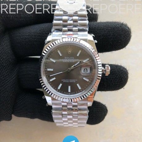 GM공장 롤렉스 데이저스트 36 그레이다이얼 브레이슬릿3235 DateJust 36 SS 126234 904L Steel Gray Dial Stick Markers on Jubilee Bracelet SA3235