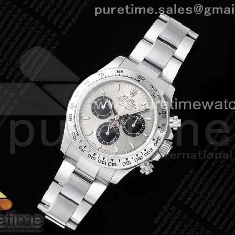 QF공장 롤렉스 스틸 데이토나 그레이다이얼 브레이슬릿 Daytona 116509 QF 1:1 Best Edition Gray/Black Dial on SS Bracelet SH4130 V3 (Gain Weight)