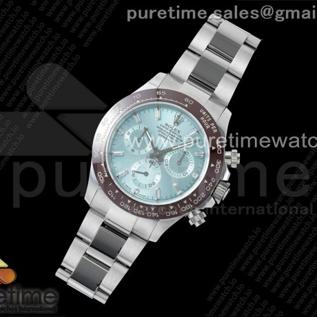 QF공장 롤렉스 스틸 데이토나 아이스다이얼 바게트인덱스 브레이슬릿 Daytona 116506 QF 1:1 Best Edition Ice Blue Dial Crystal Markers on SS Bracelet SH4130 V3