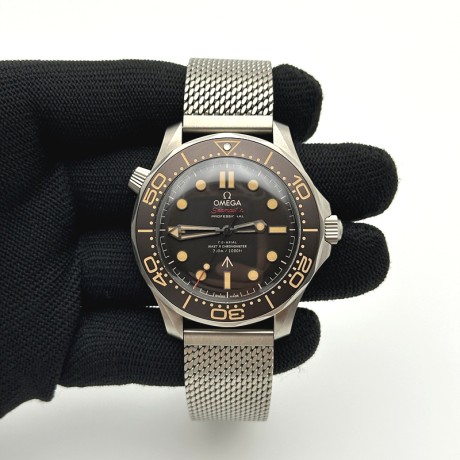 VS공장 오메가 씨마스터 다이버 300M 노타임투다이 007에디션 블랙다이얼 매쉬스트랩 v4 NTTD Seamaster 300 "No Time to Die" Limited Edition VSF 1:1 Best Edition on Titanium Mesh Bracelet A8806 V5