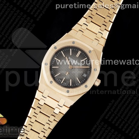 ZF공장 오데마피게 로얄오크 로즈골드금통 16202 그레이다이얼 브레이슬릿 50주년기념판 Royal Oak 39mm 16202 "50th Anniversary" RG ZF 1:1 Best Edition Gray Textured Dial on RG Bracelet A7121