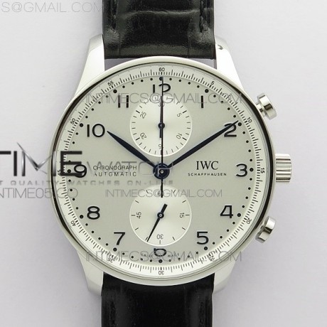 ZF공장 V3 포르투기저 화이트다이얼 가죽스트랩 Portuguese IW371605 ZF V3 1:1 Best Edition SS White Dial Blue Markers on Black Leather Strap A96355