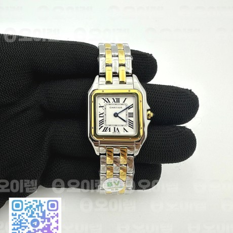 BV공장 까르띠에 팬더 27 옐로우골드콤비 화이트다이얼 브레이슬릿 Panthère 27mm BVF 1:1 Best Edition SS/YG White Dial on SS/YG Bracelet Ronda Quartz