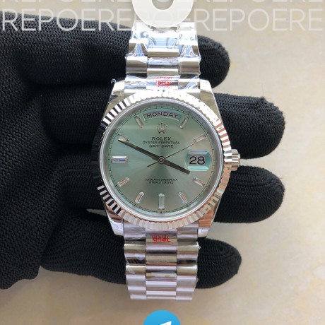 GM공장 롤렉스 데이데이트 40 바게트인덱스 아이스블루다이얼 프레지던트브레이슬릿 DayDate 40mm 228239 GMF 1:1 Best SS Ice Blue Dial T Diamonds Markers on President Bracelet A3255