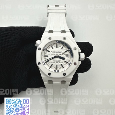 APS공장 오데마피게 로얄오크오프쇼어 다이버 15707 화이트세라믹베젤 러버스트랩Royal Oak Offshore Diver 15707 White Ceramic APSF 1:1 Best Edition SA3120 Super Clone