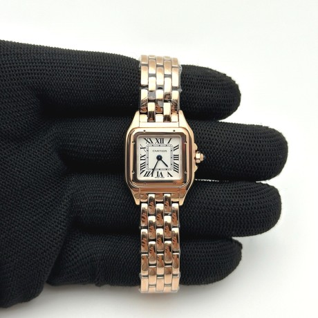 BV공장 까르띠에 팬더 22 로즈골드금통 화이트다이얼 브레이슬릿 Panthère 22mm BVF 1:1 Best Edition RG White Dial on RG Bracelet Ronda Quartz