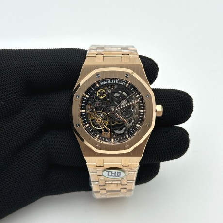 THB공장 오데마피게 로얄오크 41 오픈워크 15407 로즈골드금통 스켈레톤다이얼 브레이슬릿 Royal Oak 41mm Openworked 15407 RG THBF 1:1 Best Edition on RG Bracelet SA3132 V2