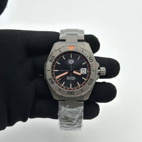 XT공장 태그호이어 아쿠아레이서 X 뱀포드 스틸 블랙다이얼 브레이슬릿 Aquaracer X Bamford SS/SS Black XTF SW200