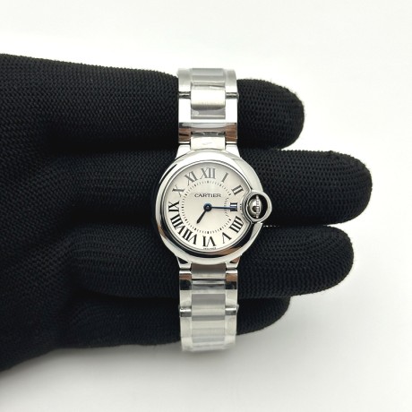 AF공장 까르띠에 발롱블루 28MM 스틸 화이트다이얼 브레이슬릿 Ballon Bleu 28mm SS White Dial on SS Bracelet Ronda Quartz
