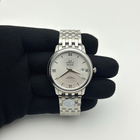 HR공장 오메가 드 빌 36.8 스틸 화이트다이얼 브레이슬릿 De Ville 36.8mm SS HRF 1:1 Best Edition Silver Dial SS Marker on SS Bracelet A2824