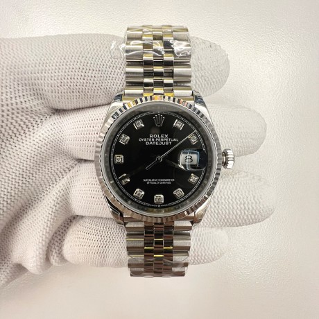 VS공장 롤렉스 데이저스트 36 텐포인트 블랙다이얼 플루티드베젤 쥬빌레브레이슬릿 10p DateJust 36 SS 126234 VSF 1:1 Best Edition 904L Steel Black Diamonds Dial on Jubilee Bracelet VS3235