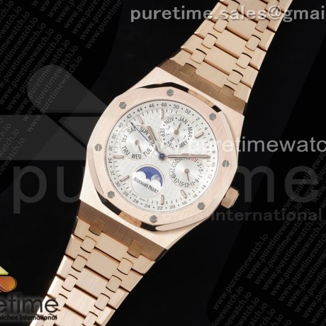 APS공장 오데마피게 로얄오크 컴플리케이션 로즈골드금통 실버다이얼 브레이슬릿 Royal Oak 41mm Complicated 26574 RG APSF1:1 Best Edition Silver Dial on RG Bracelet A5134