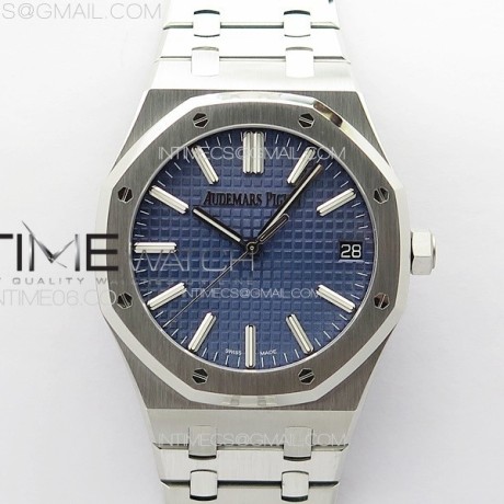 ZF공장 오데마피게 로얄오크 15510 50주년기념판 블루다이얼 브레이슬릿 Royal Oak 41mm 15510 50th SS ZF 1:1 Best Edition Blue Textured Dial on SS Bracelet A4302 (Free Box)