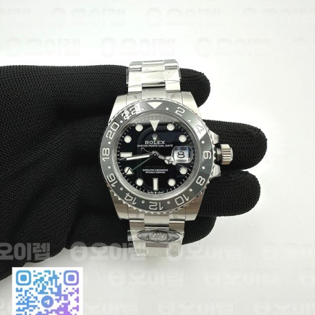 CLEAN공장 롤렉스 GMT마스터2 브루스웨인 스틸 블랙다이얼 그레이앤블랙베젤 오이스터브레이슬릿 클린공장 GMT-Master II 126710 GRNR Black/Gray Ceramic 904L Steel Clean 1:1 Best Edition on Oyster Strap DD3285